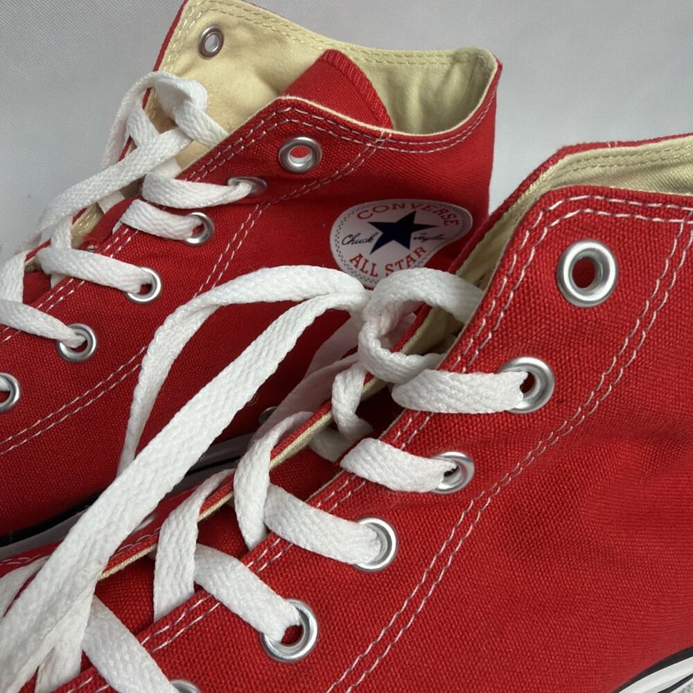 Converse Chuck Taylor All Star High Top Red Canvas Sneakers Size 12 - Picture 3 of 11